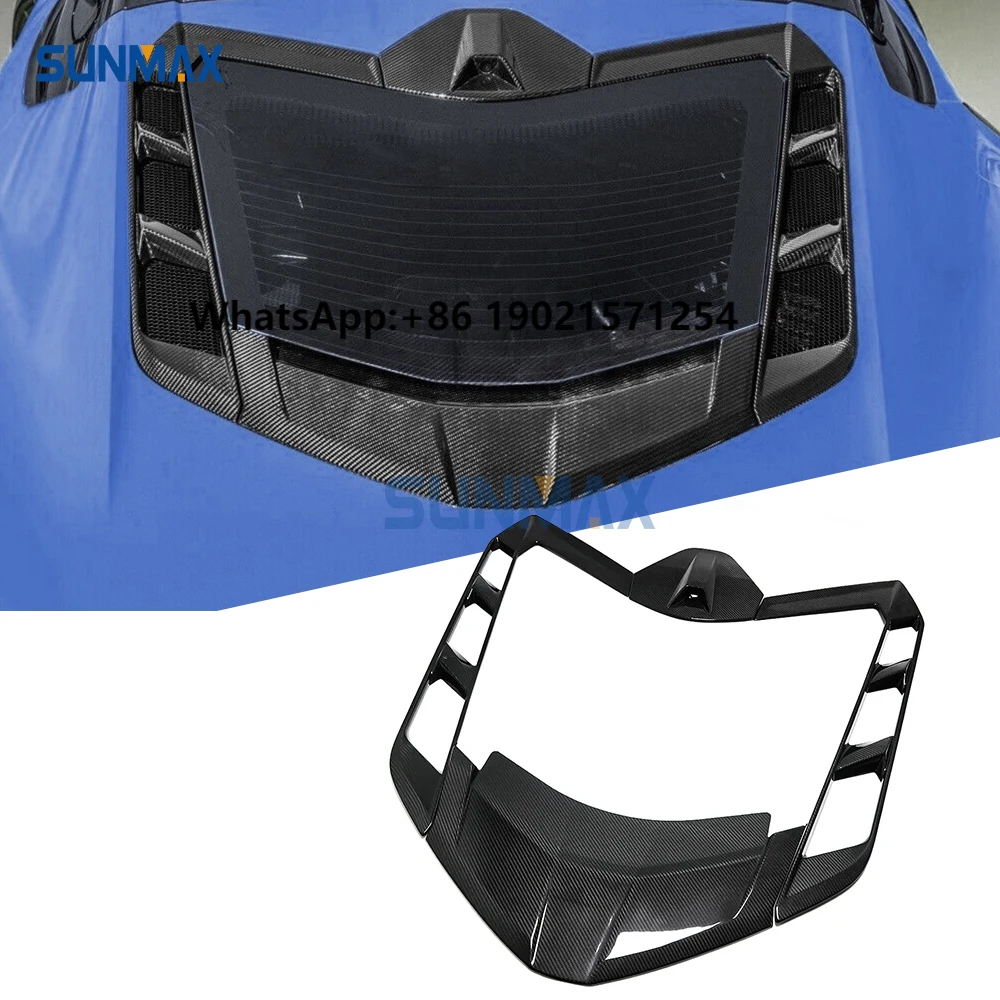 

For Corvette C8 Stingray Coupe Z51 Z06 2020-2023 Carbon Fiber Rear Engine Window Cover Trim Car Exterior Accessories