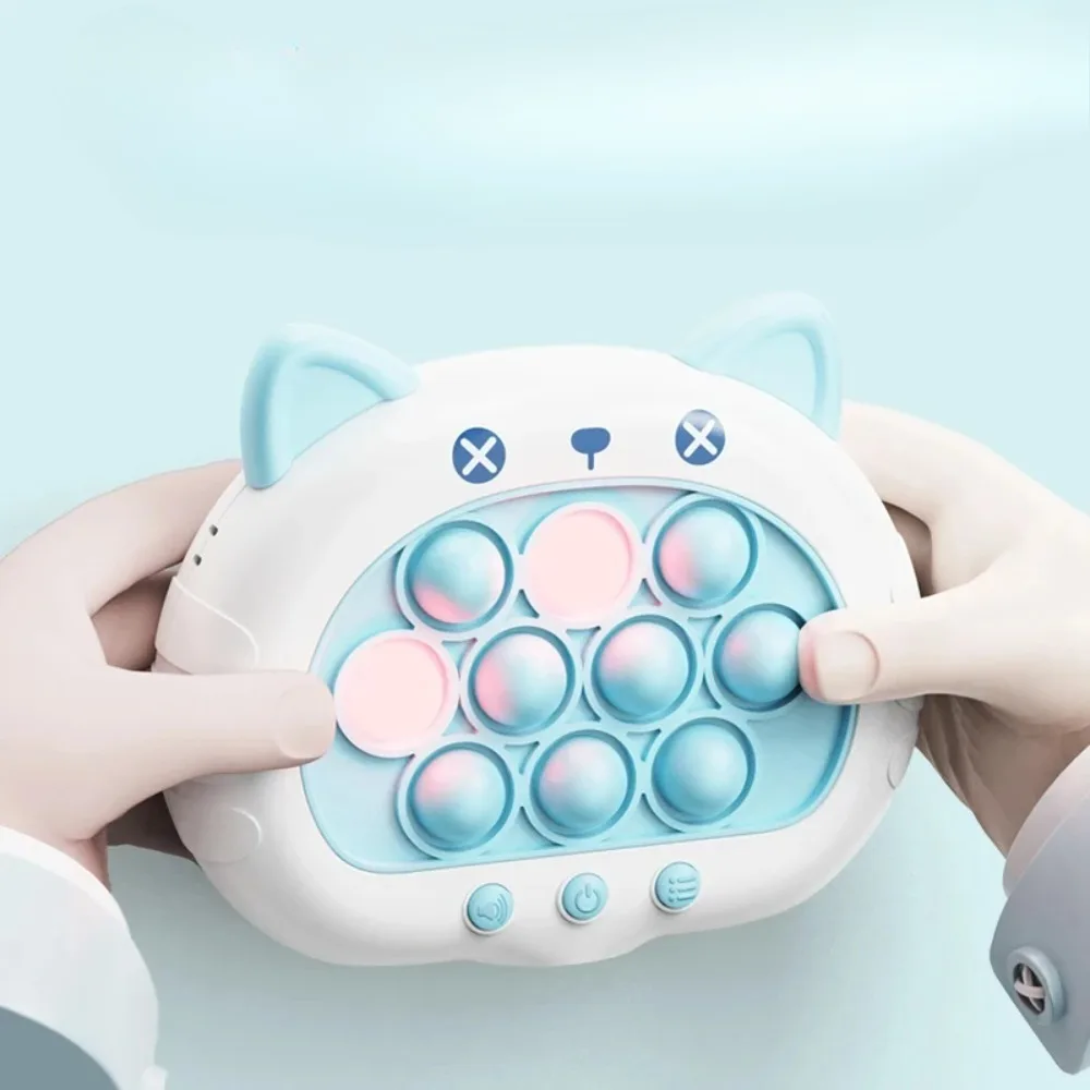 子供のための電子ポップバブルゲームマシン,クイックプッシュバブルゲーム,漫画の絞りおもちゃ,抗ストレス,感覚玩具ギフト,3色,1個
