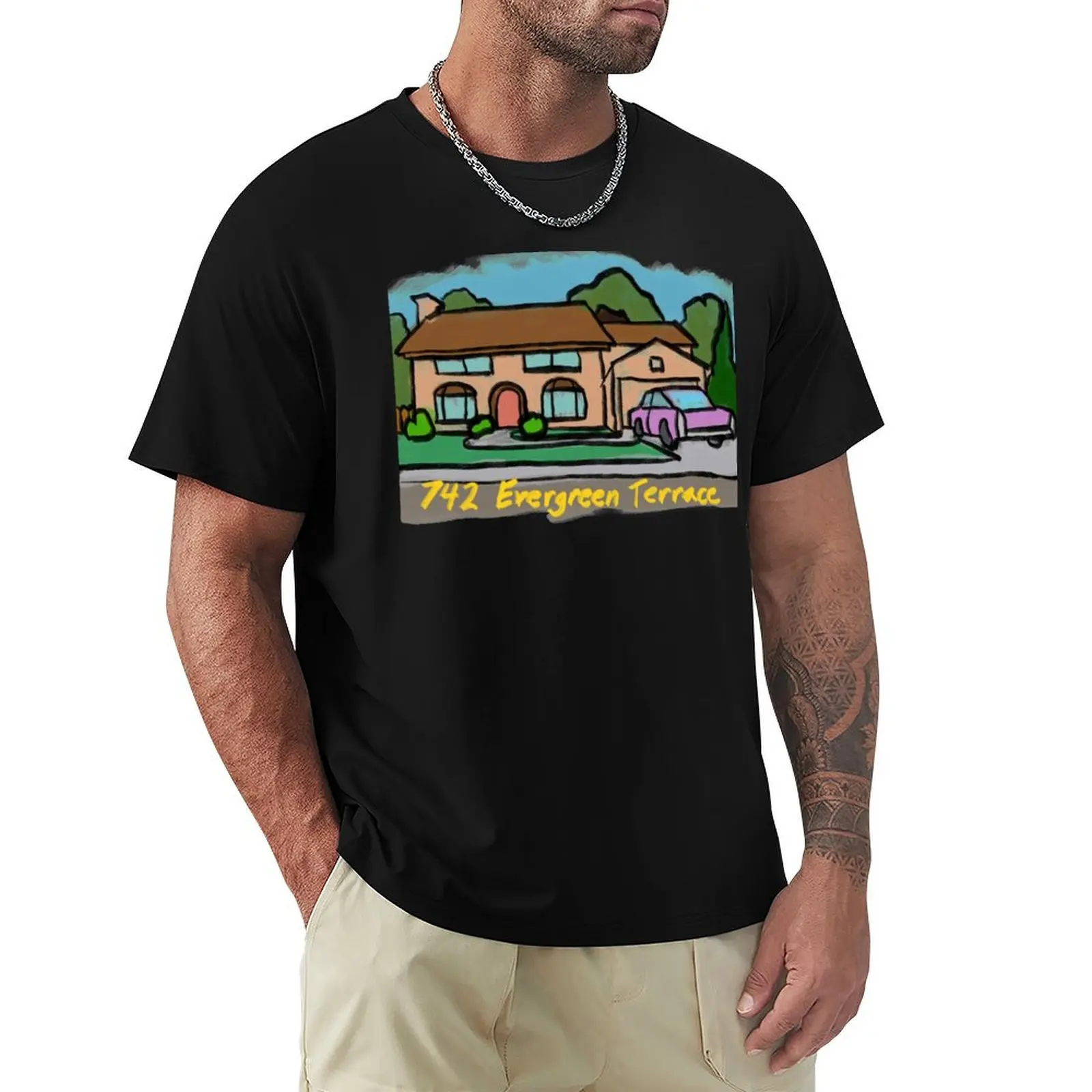 742 Evergreen Terrace T-Shirt aesthetic clothes oversized t shirt kawaii clothes mens graphic tshirts