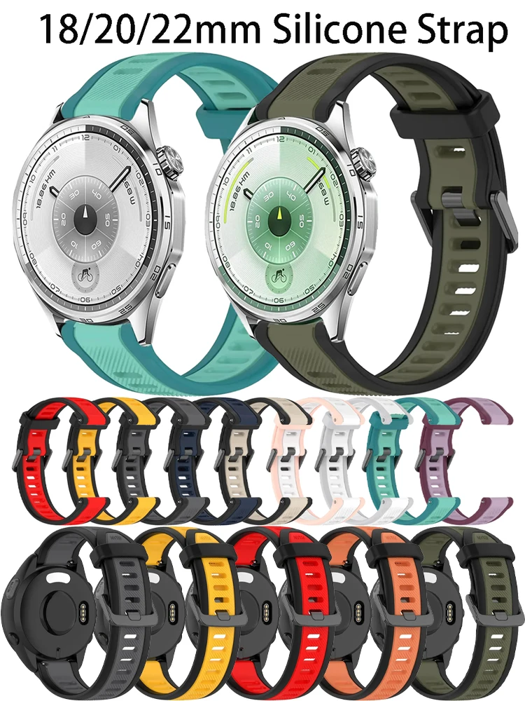 18/20/22 مللي متر سيليكون الفرقة لهواوي ساعة GT6-5-4 41 مللي متر GT6 برو 46 مللي متر سامسونج ساعة 7 6 5 4 تنفس الفرقة ل Gamin Venu 3S حزام