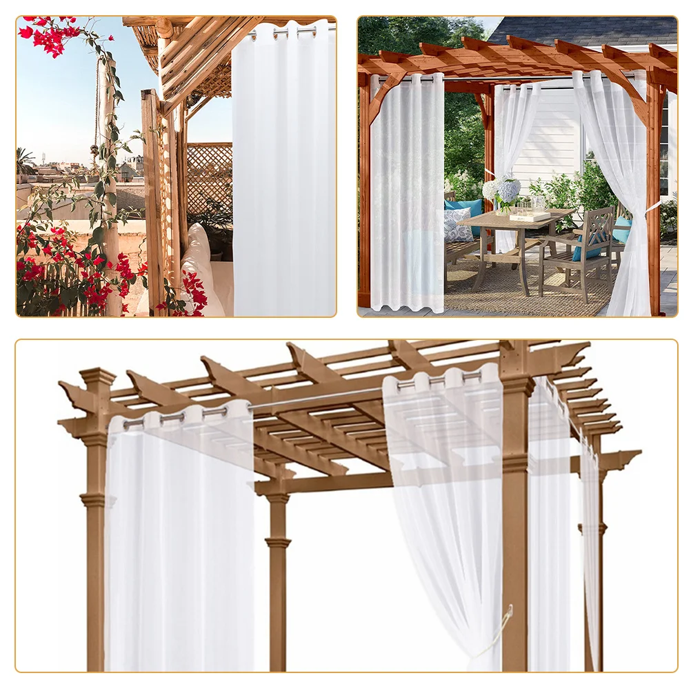 

2Pcs Waterproof Polyester Curtains Privacy Window Drapes Decorative Curtains for Bathroom Bedroom Living Room Outdoor