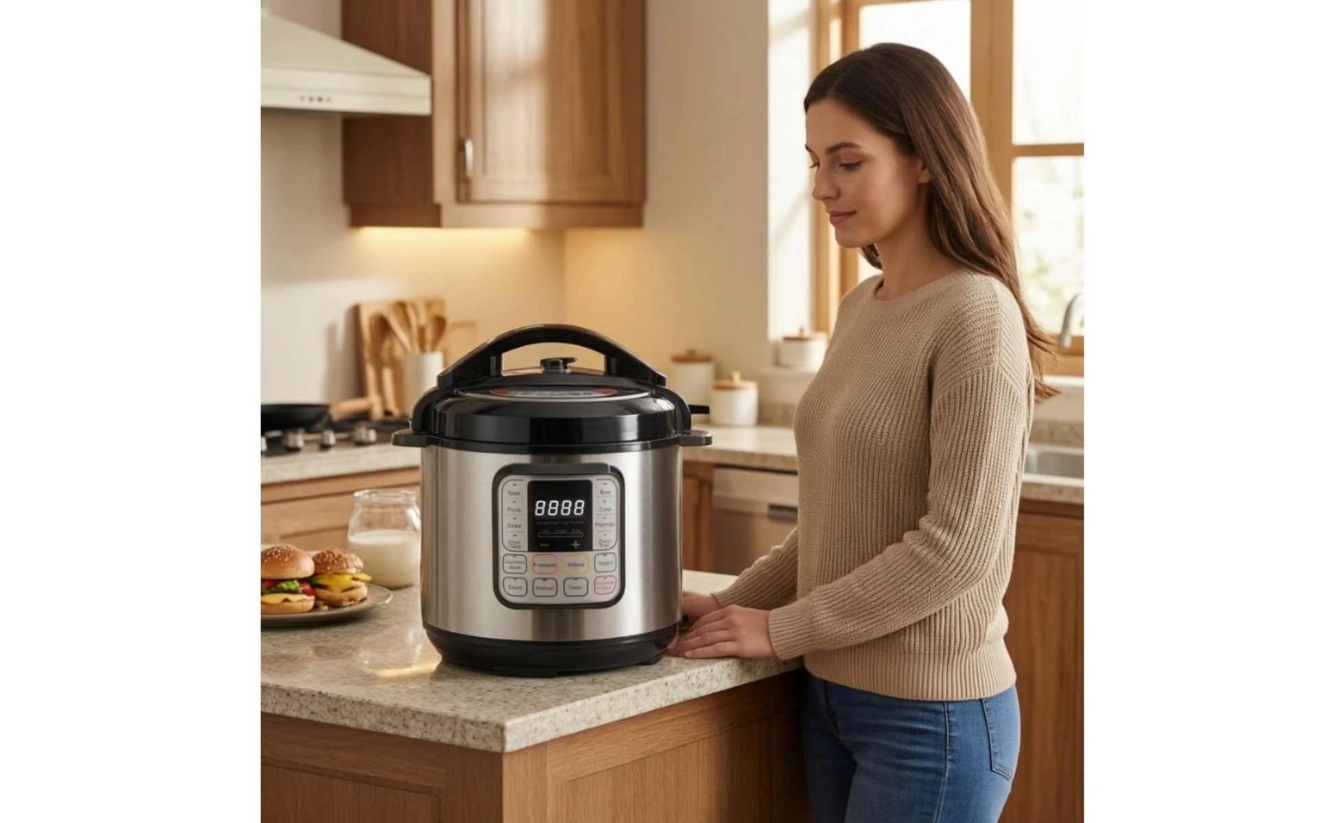 Electric Pressure Cooker Stainless Steel Pressure Cooker with Removable Pot Multicooker Compact Appliance Safe for Home Cooks Electric Pressure Cooker Stainless Steel Pressure Cooker with Removable Pot Multicooker Compact Appliance Safe for Home Cooks