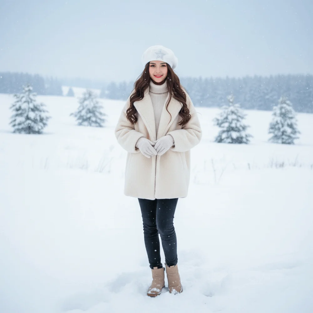 

Retro Women Pentagram Beret Solid Color Artist Style Warm Painter's Hat Light Luxury Winter All-match Hat Spring Autumn Winter