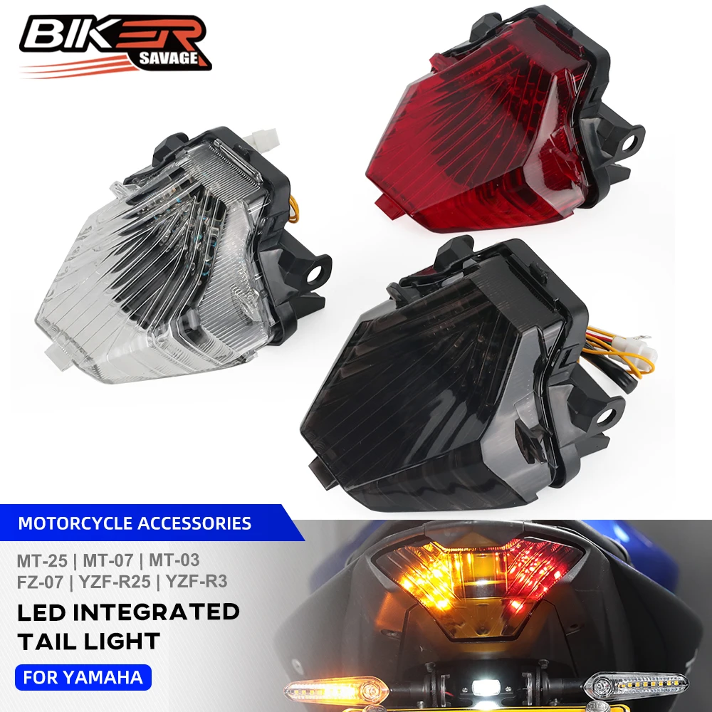 

LED Tail Brake Light Turn Signal For YAMAHA MT-07 FZ-07 2014-2017 MT03 MT25 YZF R3 R25 14-21 Integrated Stop Blinker Lamp Motor