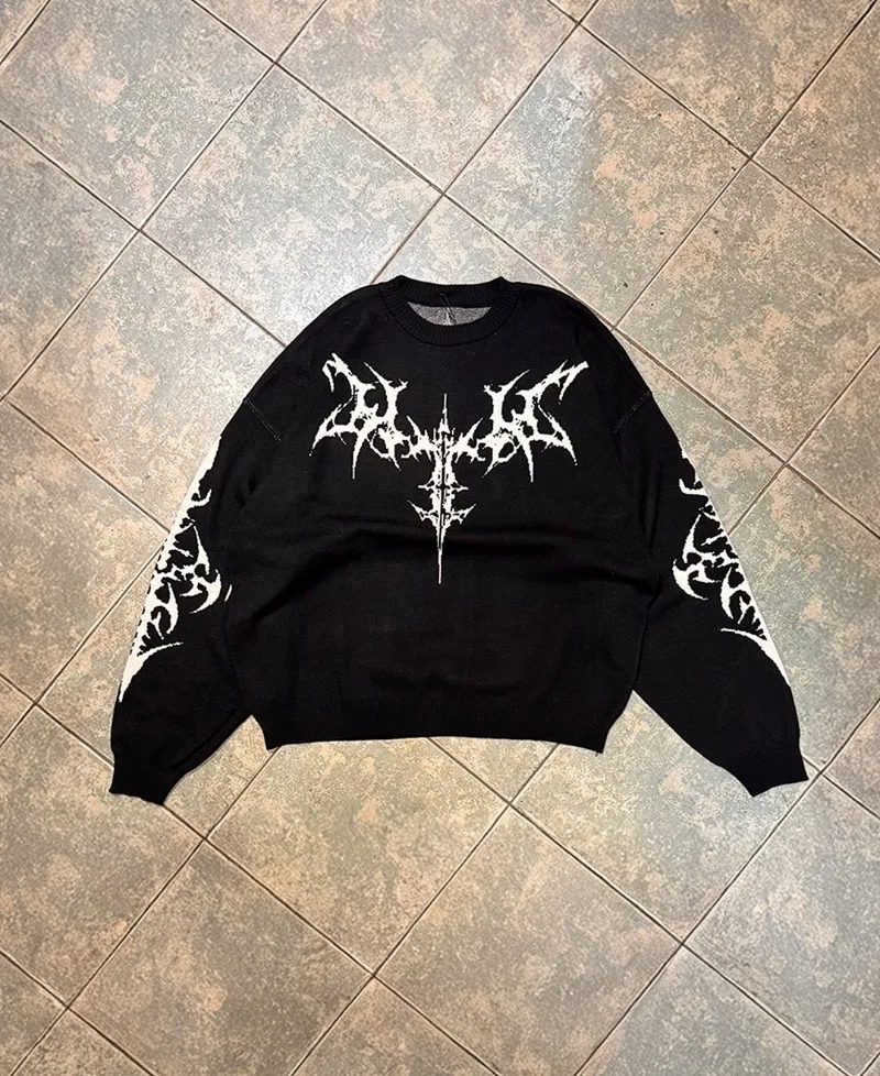 الظلام القوطية الرجعية Harajuku شارع العليا الخريف والشتاء معطف شتاء الرجال Y2K موضة عادية الهيب هوب روك شريط فضفاض المرأة