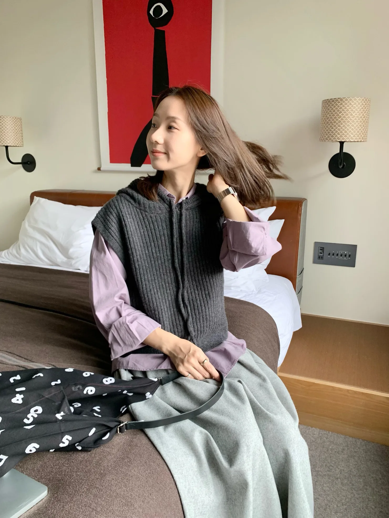 

Fretaro Women's Wool Blend Vest mat Versatile Long Sve Casual Sle Faionable Knitted Top Tee Options Available