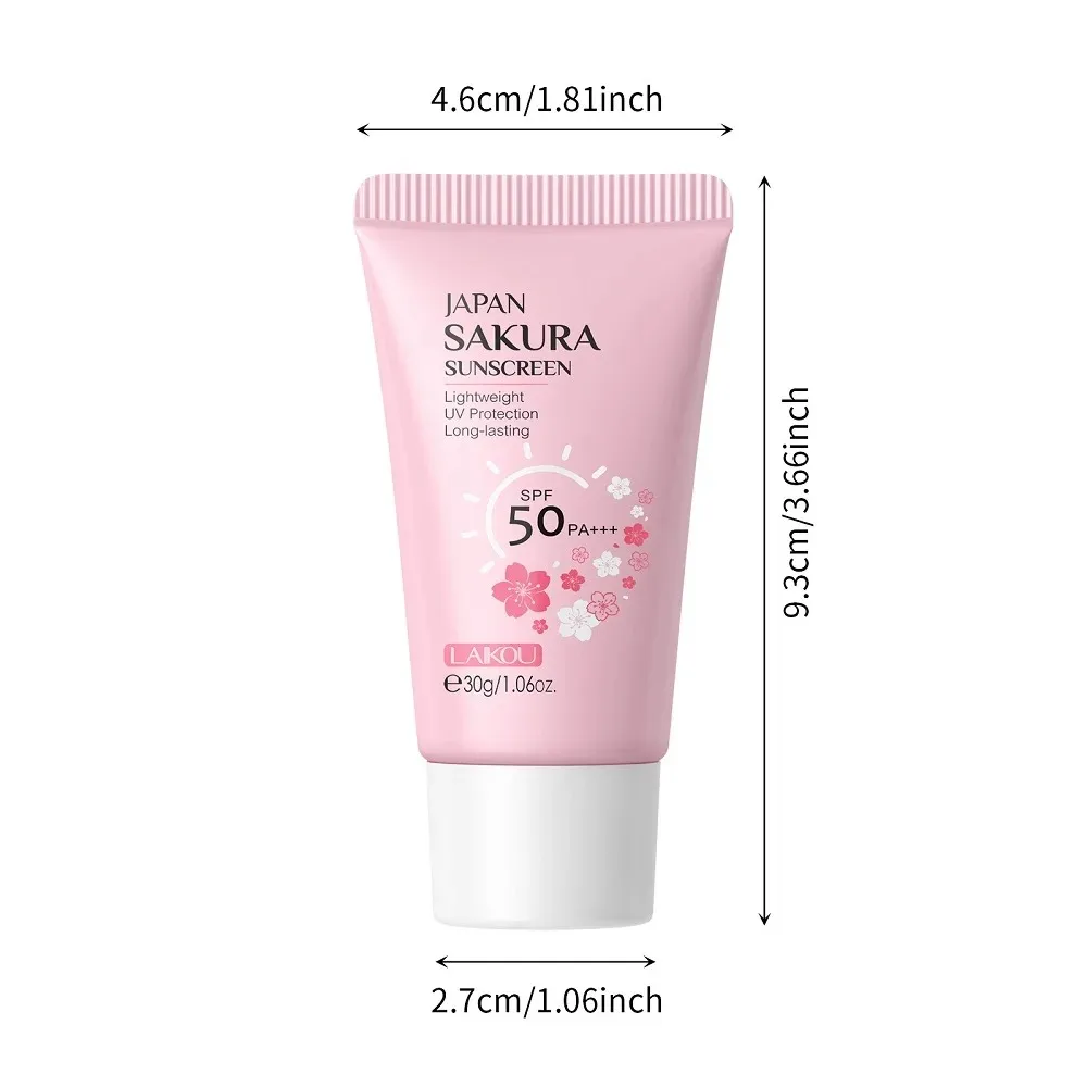 ساكورا كريم وقاية من الشمس SPF50 الوجه الشمس كتلة عزل غسول كريم حامي البشرة سطع مرطب البرق كريم