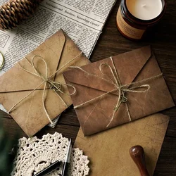 4+2 /pack Retro Envelope Kraft Letter Paper Vintage Writing Paper A5 Window Envelopes Wedding Invitation Envelope Gift Envelope