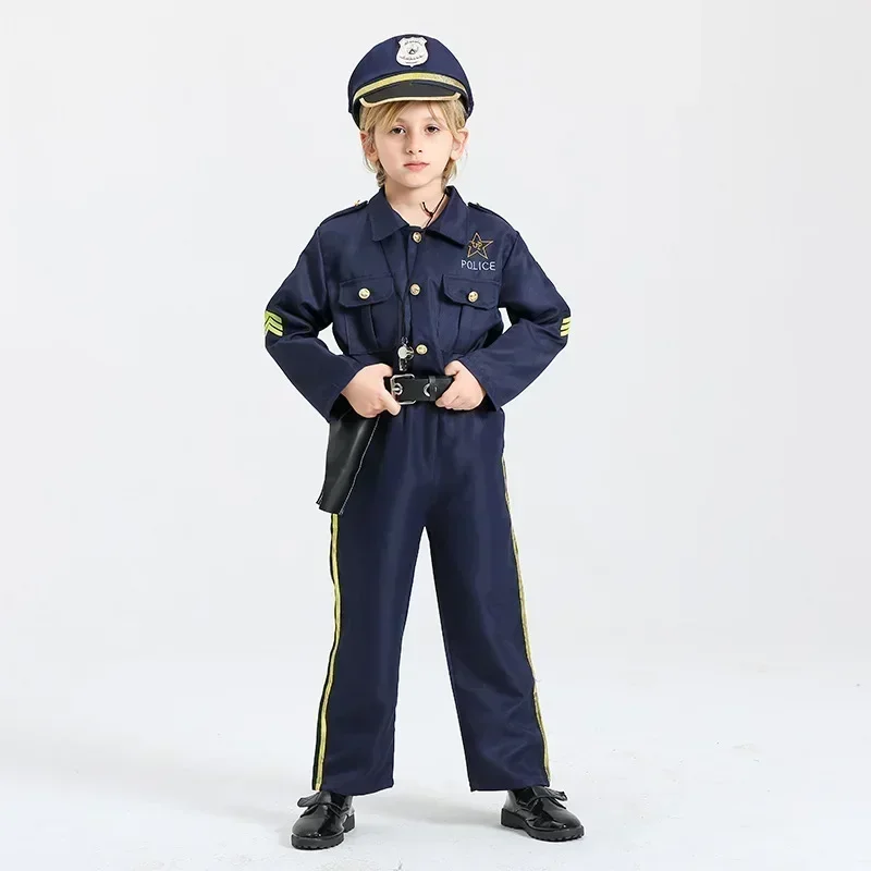 Halloween Children\'s Police Uniform Set Role Play Carnival Costume Party Role Play Police Costume Boy Halloween Costume
