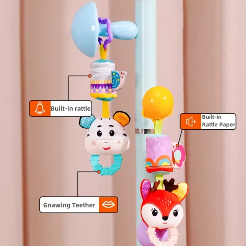 Cama bonito pendurado animal carrilhão de vento bebê pelúcia diversão calmante sino pingente quebra-cabeça educação precoce carrinho brinquedo