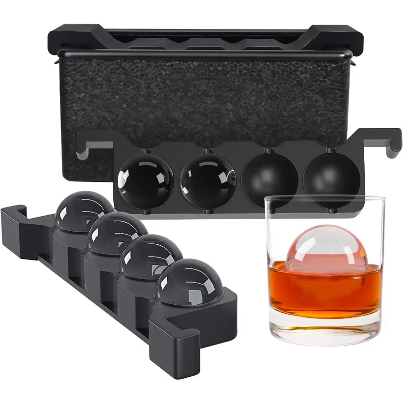 Ice Sphere Cube Maker, 2 Inch Crystal Clear prepare 8 Large Round Balls, for Cocktail, Whiskey & Bourbon Drinks, Gifts for Men