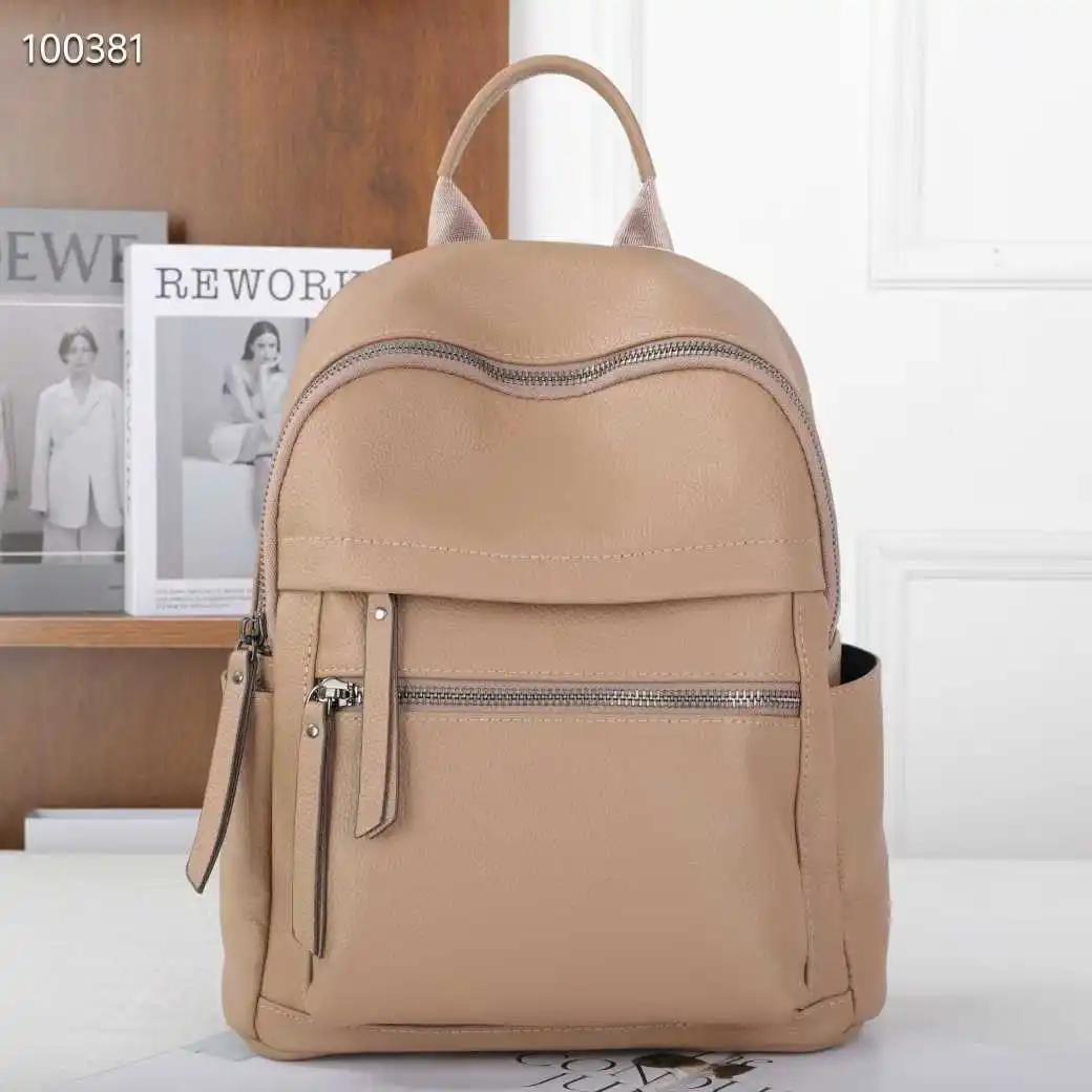 Casual Genuine Leather Backpack Daily Real Cow Leather Shoulder Bags for Woman Fashion Ladies Cowhide Travel Bagpack