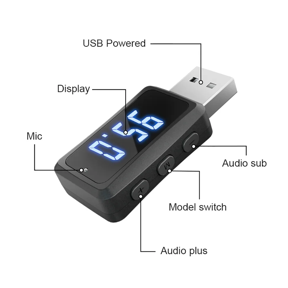 Auto Bluetooth 5,3 FM02 Mini USB Sender Empfänger mit LED Display Freisprechen Anruf Car Kit Auto Wireless Audio Für FM Radio