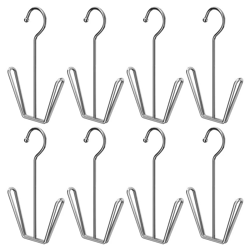 

8Pcs Stainless Steel Shoe Drying Rack Space Saving Double Hooks for Closet Organizer Sandals Sneakers Boots