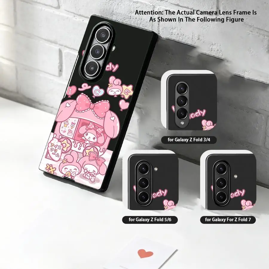 Sanrio My Melody Cute Case for Samsung Galaxy Z Flip 8 Flip3 Flip7 FE Z Fold 8 7 6 5 4 3 Flip4 Flip5 Flip6 Z Flip 7 6 5 4 3 Back
