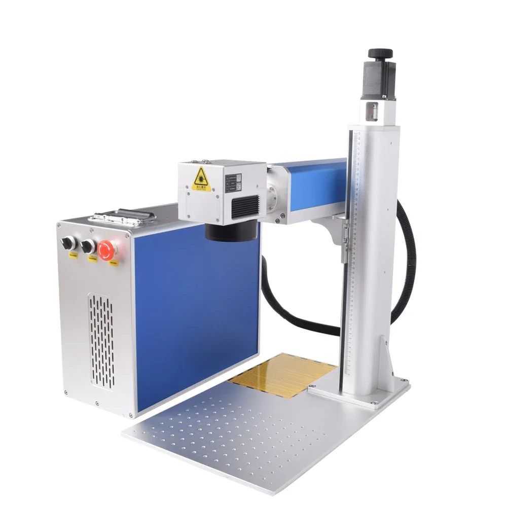 Auto Focus Fiber Laser Marking Machine Electric Lifting Engraver JPT Mopa 200W 100W Cutting Engraving Jewelry Silver Gold Metal