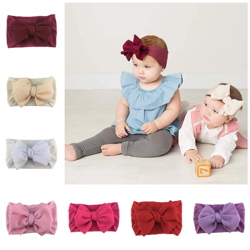 

100pcs Wholesale Soft Nylon Headband Bubble Cloth Handmade Bow Headband Kids Headwear Factory Direct Sale