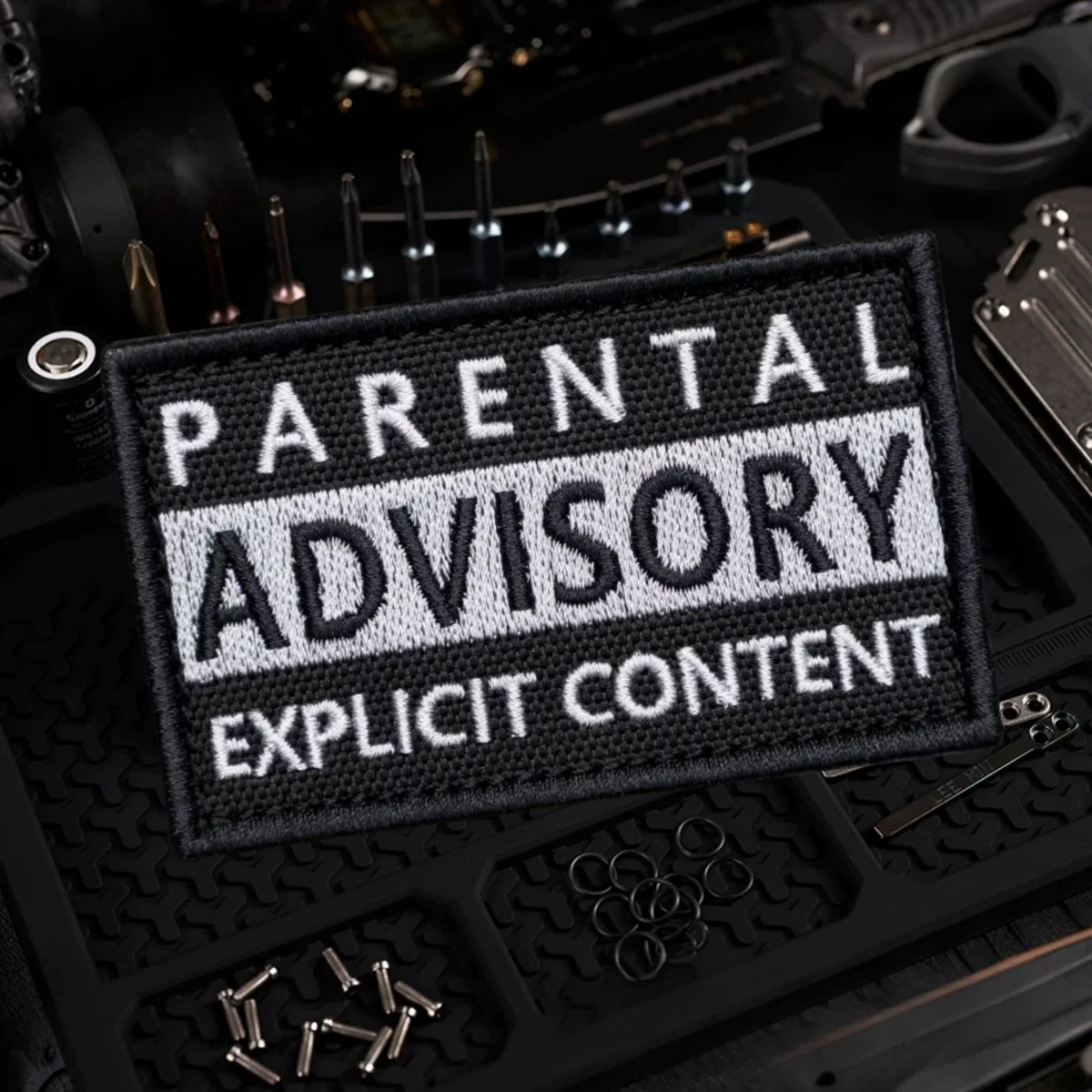 "Parental Advisory" Tactical Morale Embroidery Patch Hook&Loop Patch Military Army Badge Armband Backpack Vest Stickers - Image 4