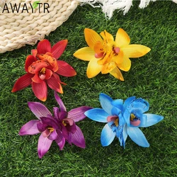 AWAYTR Artificial Gladiolus Orchid Hairpin Floral Duckbill Hair Clips Valentine Headwear Girl Hair Accessories Festival Gift