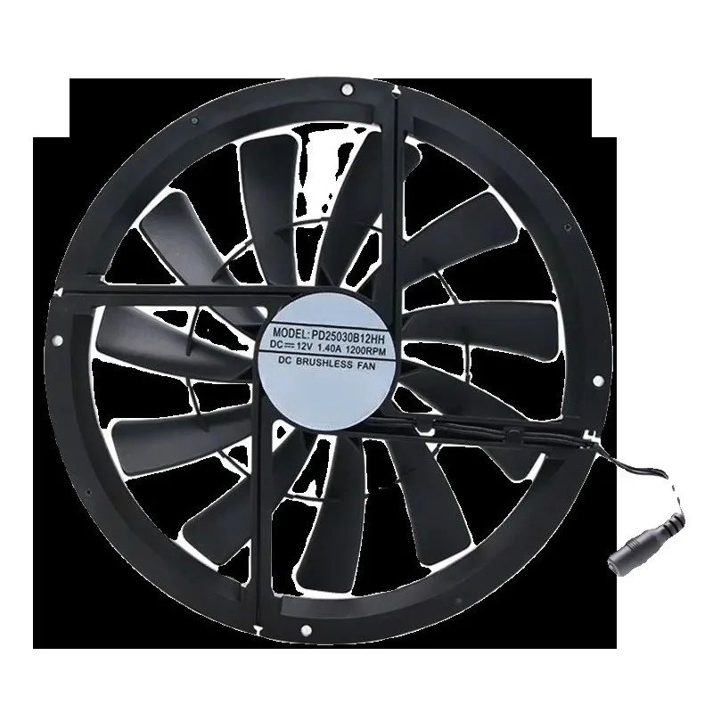 25030 25CM 12V large air volume silent warehouse home ventilation self-driving RV ventilation cooling fan