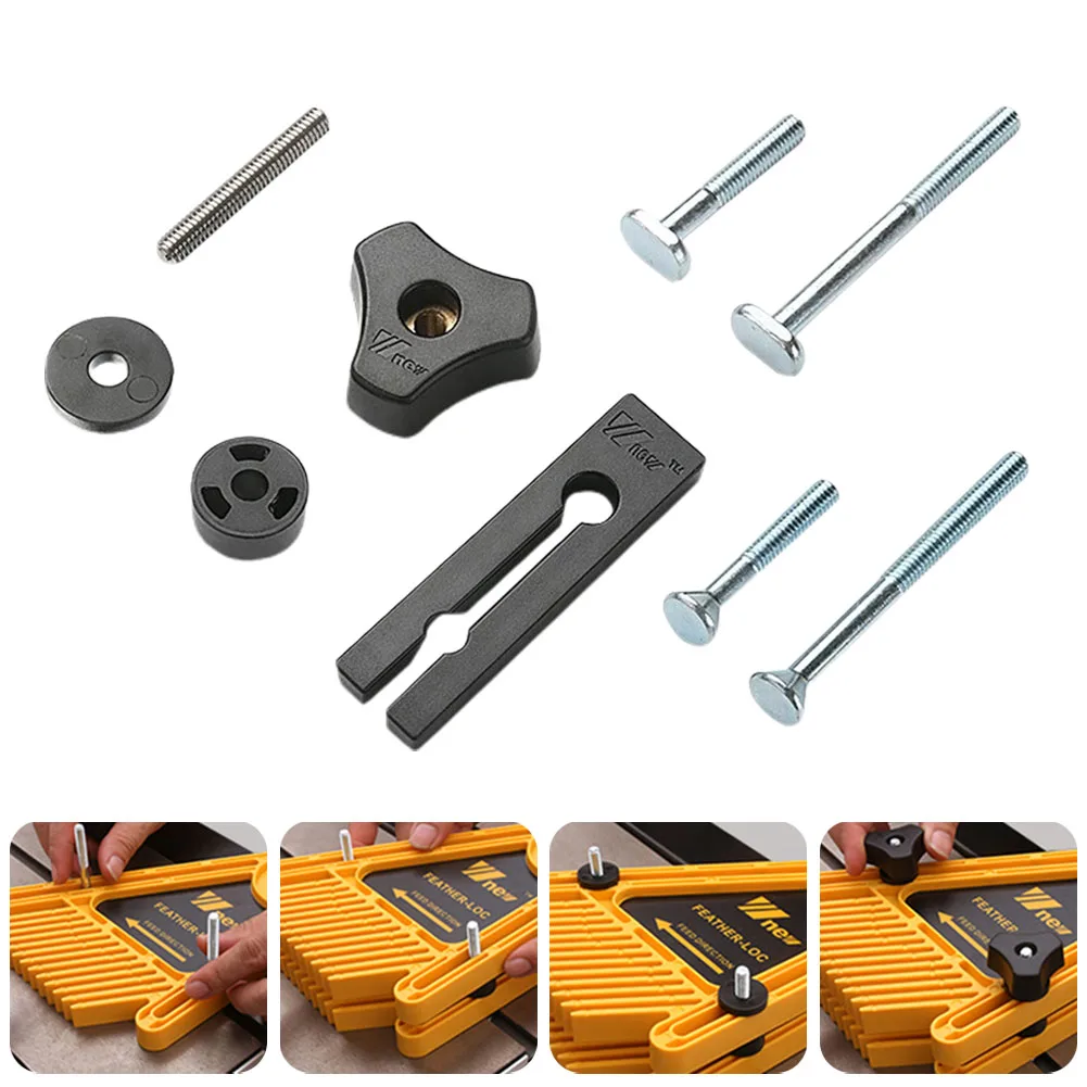 

Woodworking M6 Nut Handle T Screw Self-locking Screw Slider Feather Board Retaining Ring Washers Router Flip Table Saw Table