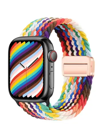 Correa trenzada para Apple watch 10 bandas 46mm 45mm 49mm 42mm 40mm pulsera con hebilla iWatch Series se 7 3 6 8 9 Ultra 2 banda magnética