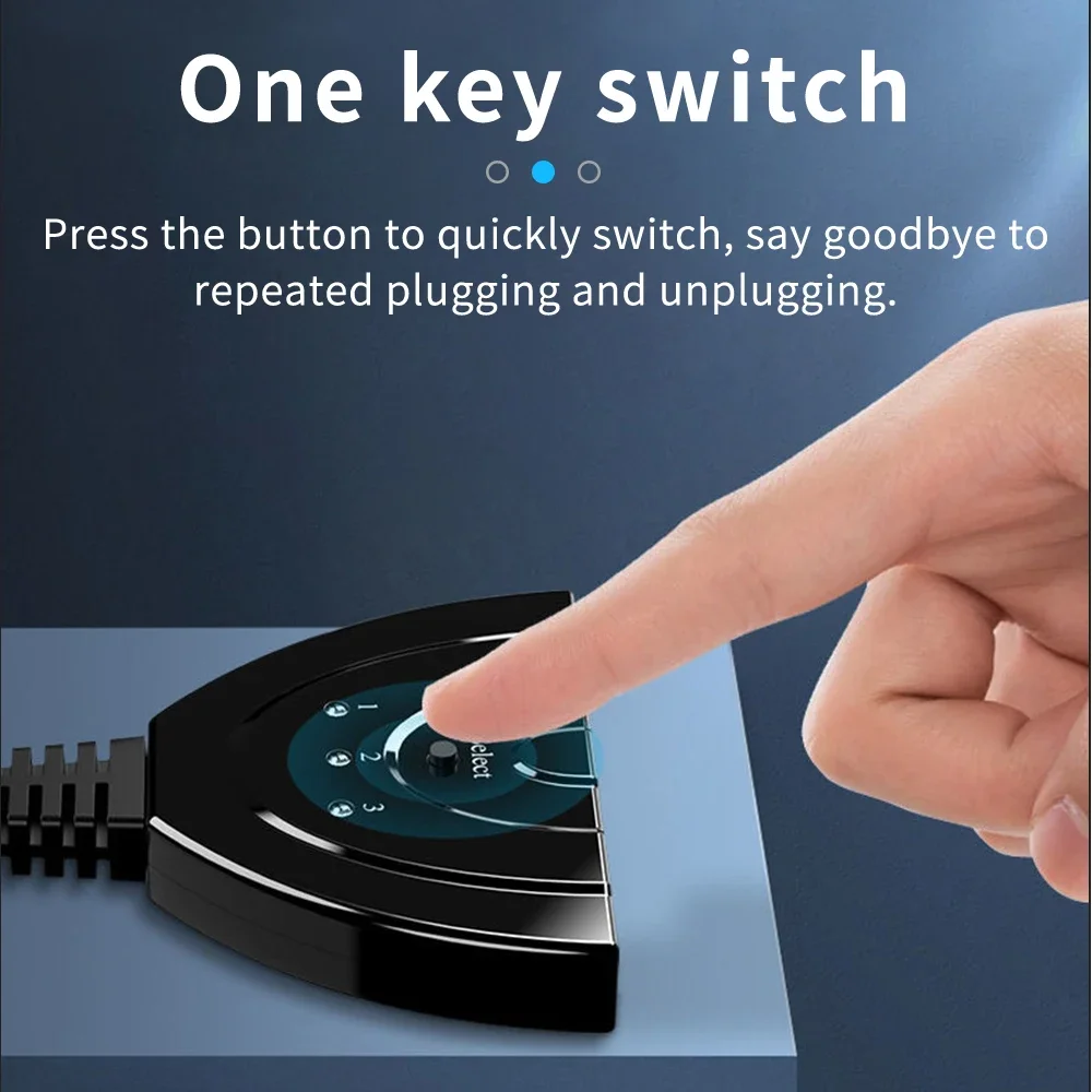 HDMI متوافق التبديل KVM الفاصل 4K 2K 3D 3 المدخلات 1 إخراج صغير 3 ميناء فيديو الجلاد محور 1080P ل DVD HDTV Xbox PS3 PS4 #4