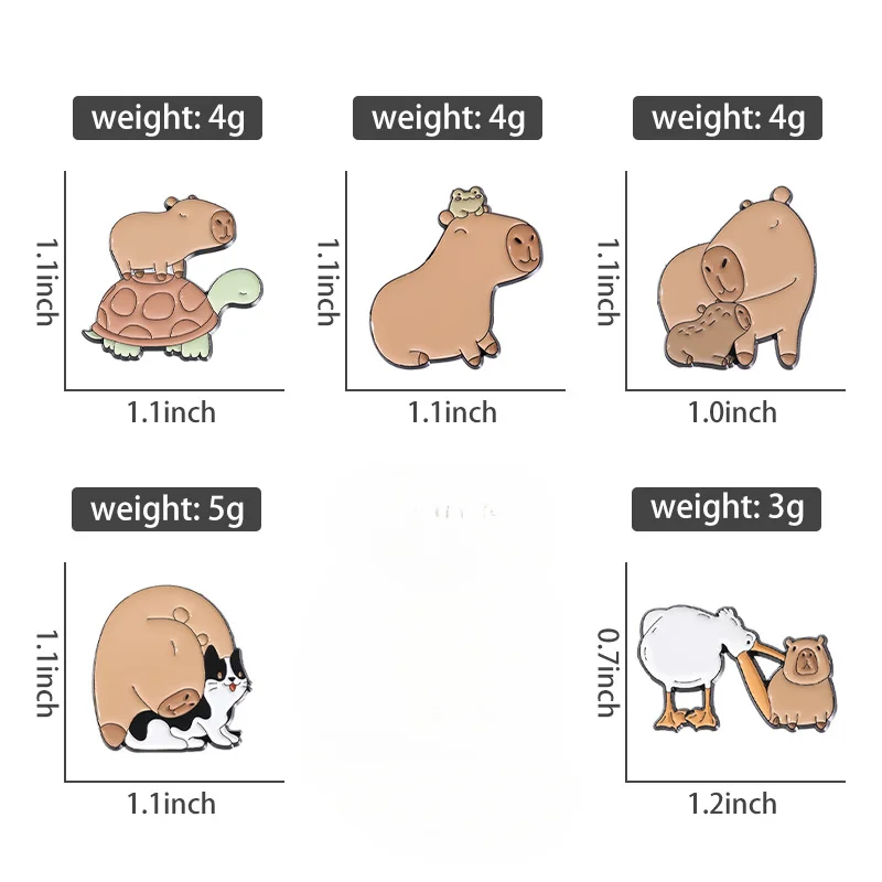 Креативная мультяшная эмалированная булавка капибара, милая искусственная кошка, гусь, животные, броши, лацкан, значок, ювелирное изделие, подарок для друзей, оптовая продажа