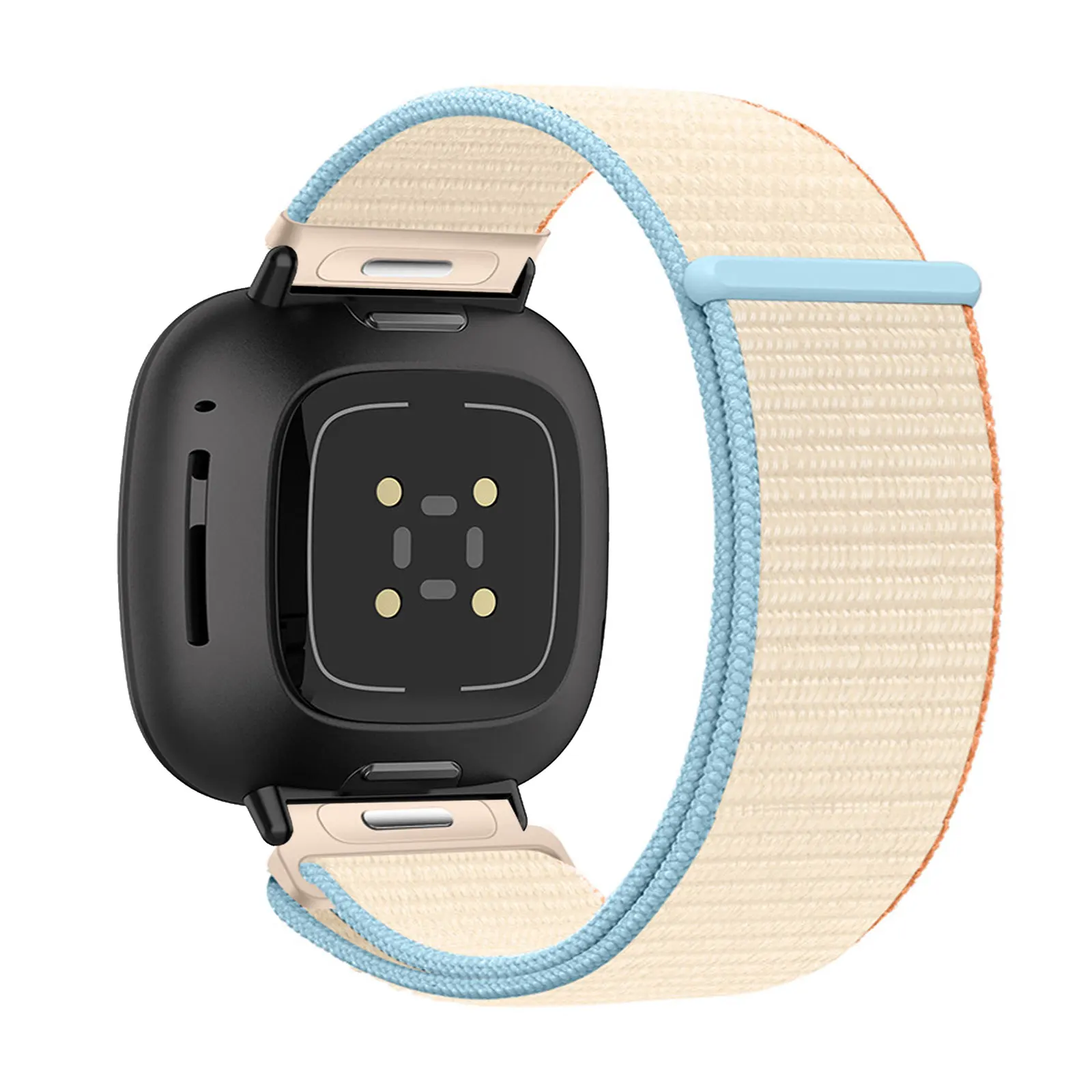 Nylon Bands for Fitbit Versa 4/Versa 3/Sense/Sense 2 with Velcro and Snap fastener