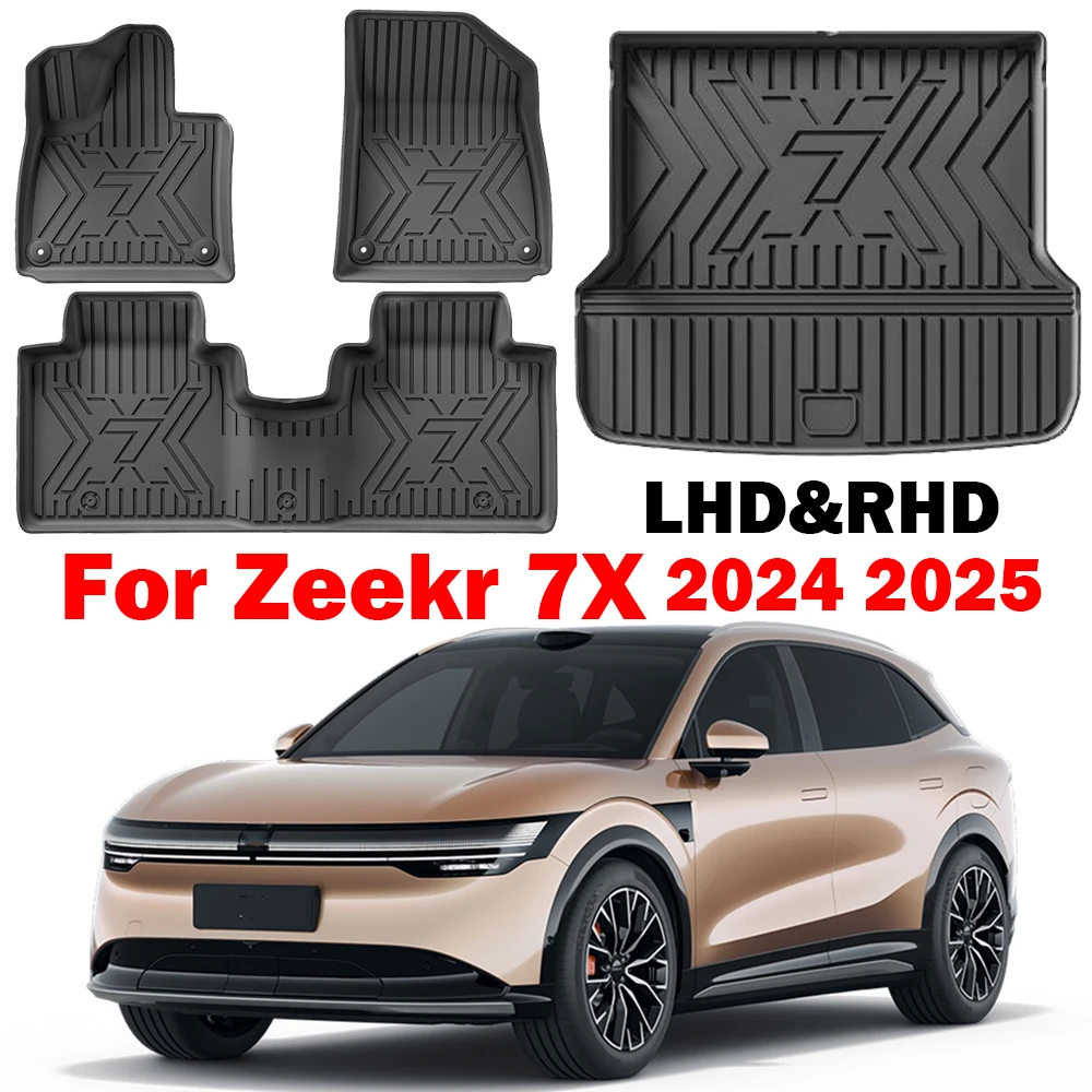 

Car Floor Mats for 5 Seats Zeekr 7X 2024 2025,All-Weather Cargo Liner Trunk Pad TPE Waterproof Accessories(LHD&RHD)