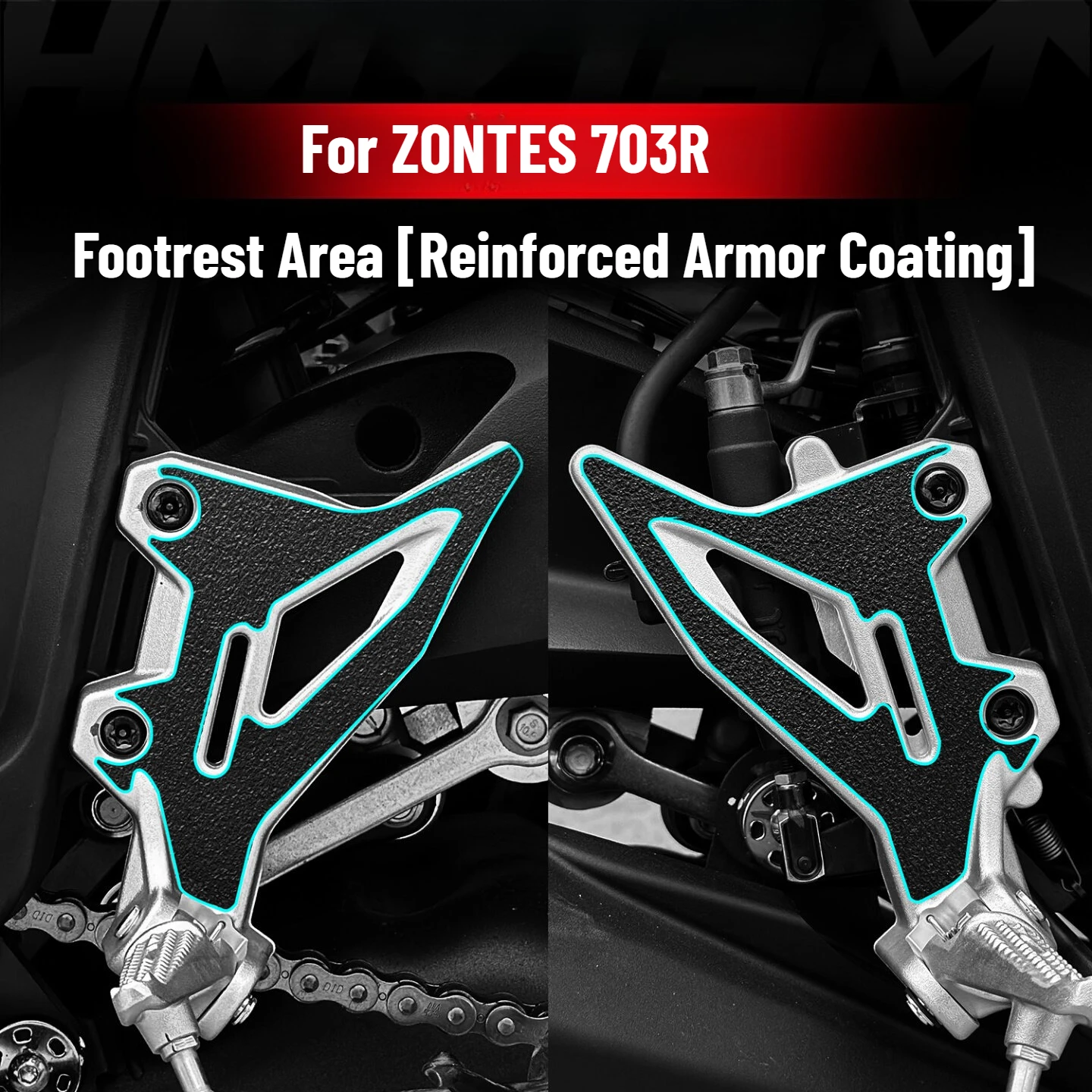 

For ZONTES 703R 2025 Foot Pedal Sticker Thickened Armor Car Body Rubber Waterproof Protection Sticker Modification Accessory