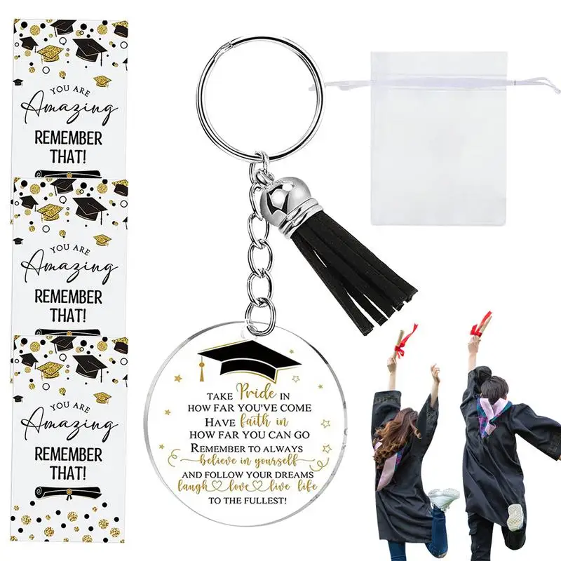 Graduation Keychain For Class Class Of 2024 Inspiration Souvenir For Her Graduation Keyring With Cards For College Students