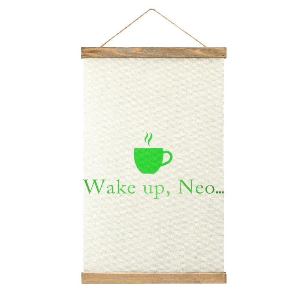 

Casual Graphic Wake Up Neo Coffee Time For Sale Canvas Hanging Picture Craft Decoration Humor Graphic Restaurant Picture Style