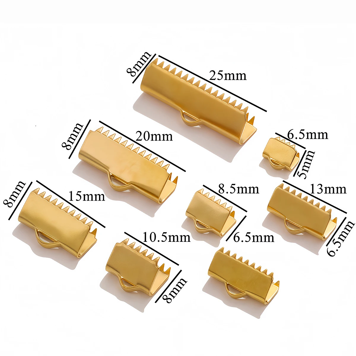 10/30 Stück 6,5-25 mm Edelstahl-Endkappen, Schnallen, Kordelverschlüsse, Verbindungsstücke für die DIY-Schmuckherstellung – Detail 3