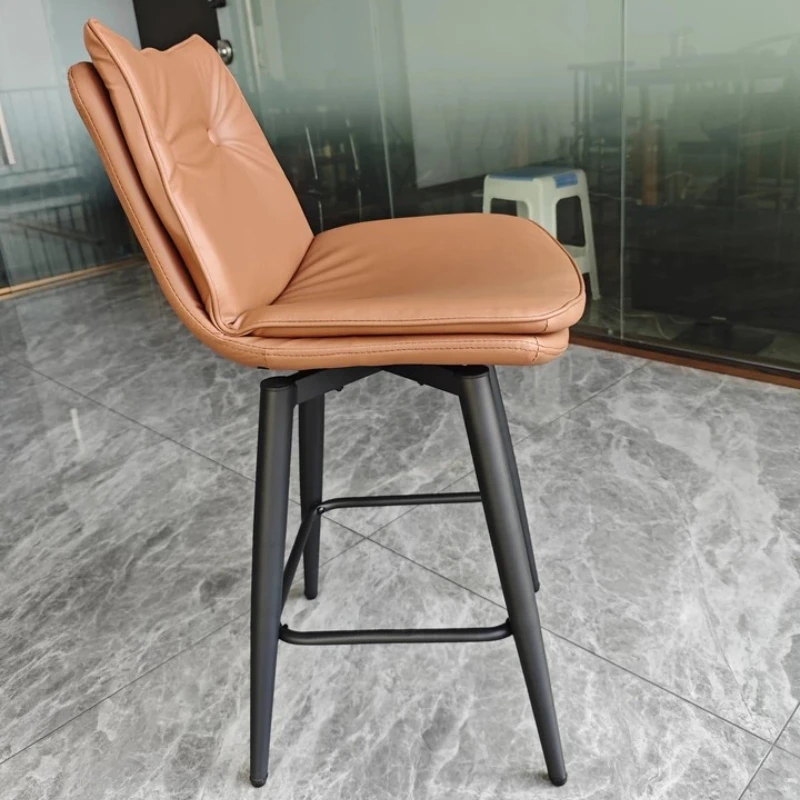 

Высококлассный барный стул из кованого железа, поворотный дизайнерский стул со стойкой, современный стул со спинкой для приема, стул для дома, кухни, острова, сидения