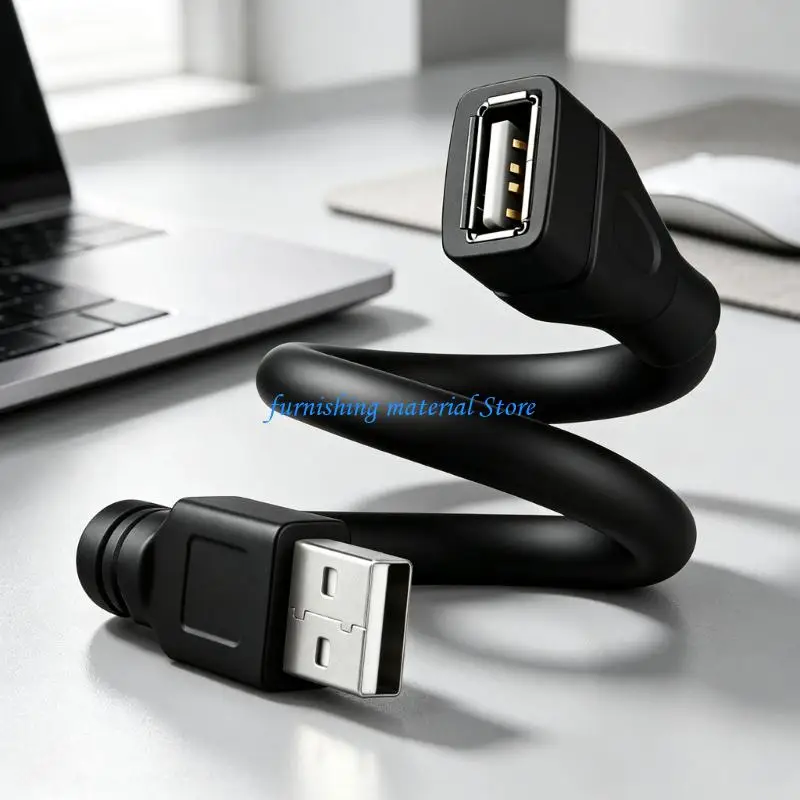 Y5GD Adjustable USB Change Cable, Male to Female for Tight Layout Access