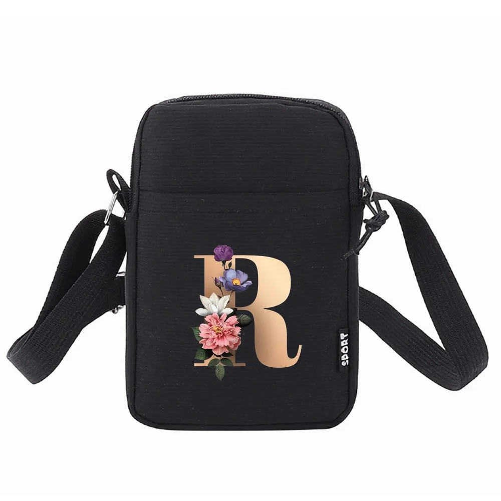 Миниатюрная кросс-боди сумка на молнии с 26 надписями, сумка для телефона с стильным принтом, новая нейлоновая сумка через плечо, подарки идеи, Повседневный Кошелек для монет