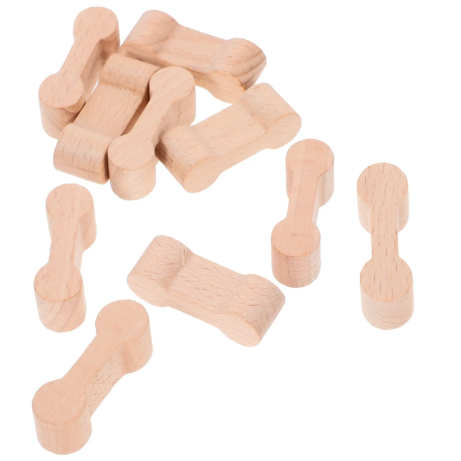 

10Pcs Wooden Train Track Connector Weatherproof Fade Resistant Dog Bone Style for Kids Train Building Garden Playroom DIY Fun