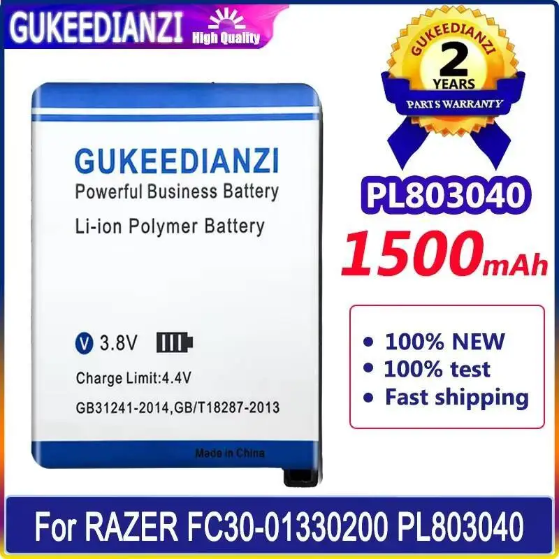 

Высокая производительность для Razer FC30-01330200 PL803040 RZ01-0133 RZ84-01330100 1500 мАч аккумулятор игровой мыши