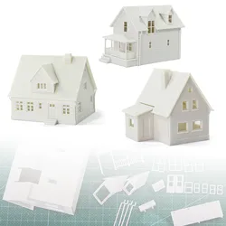 Evemodel 1pc N Scale 1:160 Model Village House White Unassembled Architectural Building