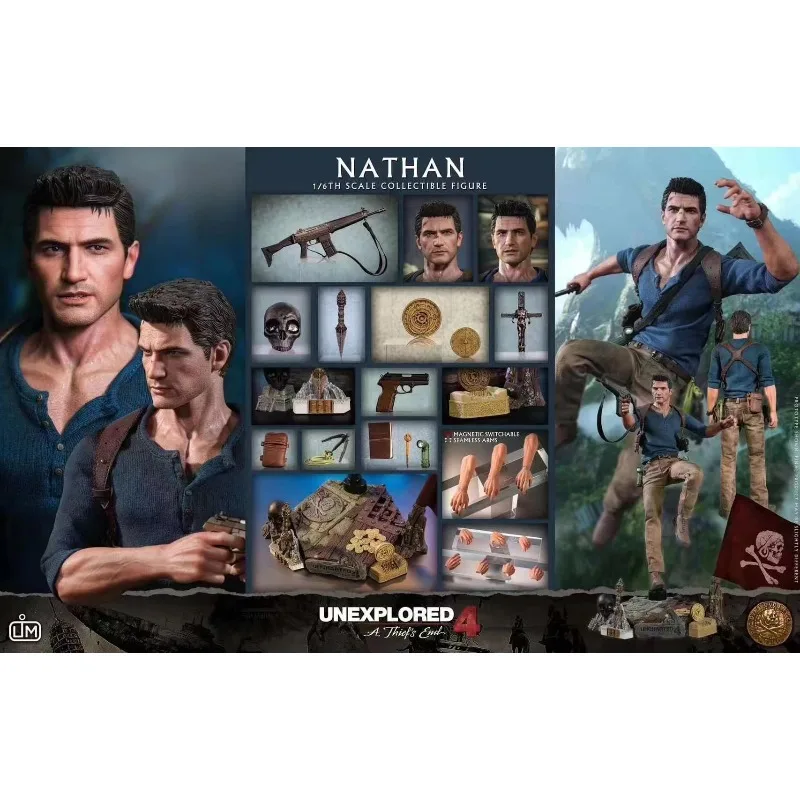 LimToys Creates 1/6 Finished Movable Exquisite Doll, Mysterious Sea LIM012 Nathan Drake Soldier Model Holiday Gift for Friends