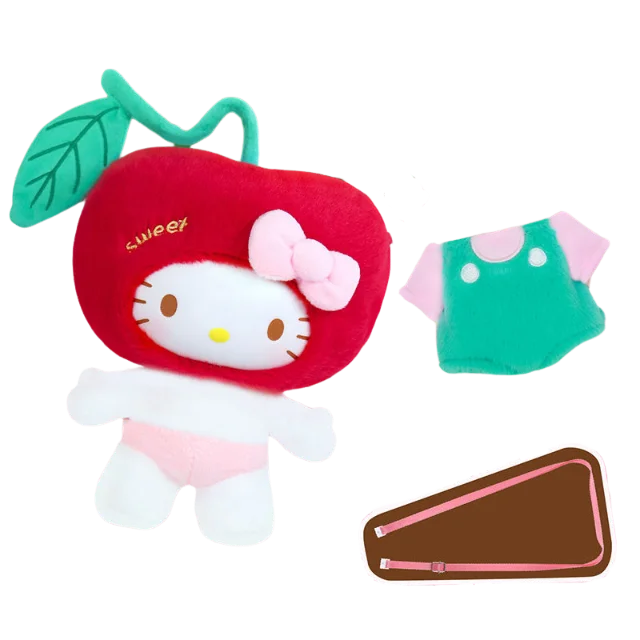 Toptoy Sanrio Hello Kitty Cherry Vinyl Velcro Overall Plush Decor Handmade Ornament Gift Birthday Housewarming Christmas Gift