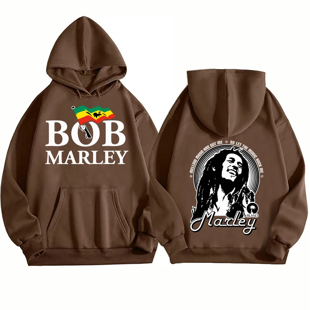 Bob Marley Hoodie Man Woman Harajuku Hip Hop Pullover Tops Sweatshirt Music Fans Gift