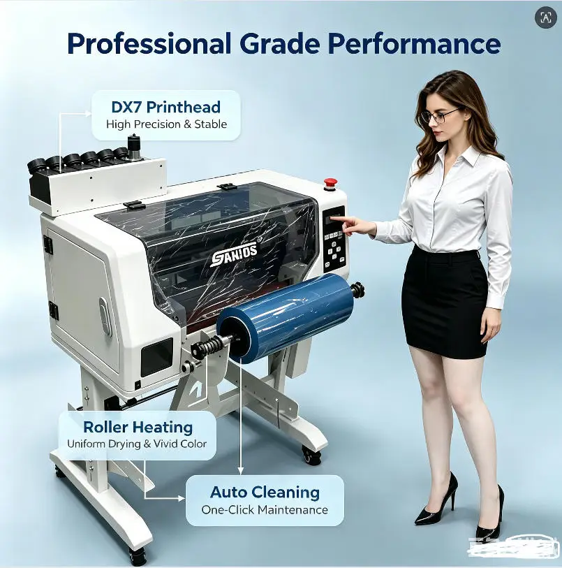 UV dtf printing machine win7/8/10/11 system roll to roll uv dtf sticker 320mm printer double sides printing for gift box mug