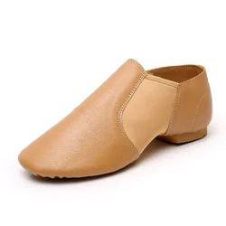 Genuine leather jazz dance shoes kids shoes for men and women salsa dance neo bow slip on jazz ballet shoes belly