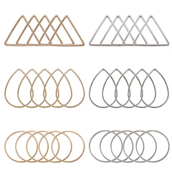 60pcs Mixed Brass Earring Hoop Jewelry Making Finding Hoop Triangle Circle Waterdrops Connectors for DIY Earring Making Supplies