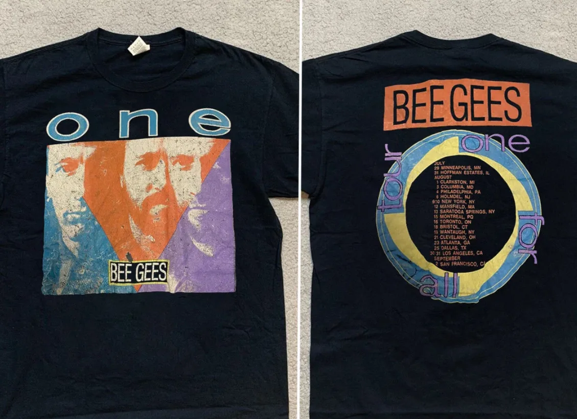 

Rare 1989 Bee Gees One For All Tour T-Shirt 80S Concert One For All 2 Side S-5XL