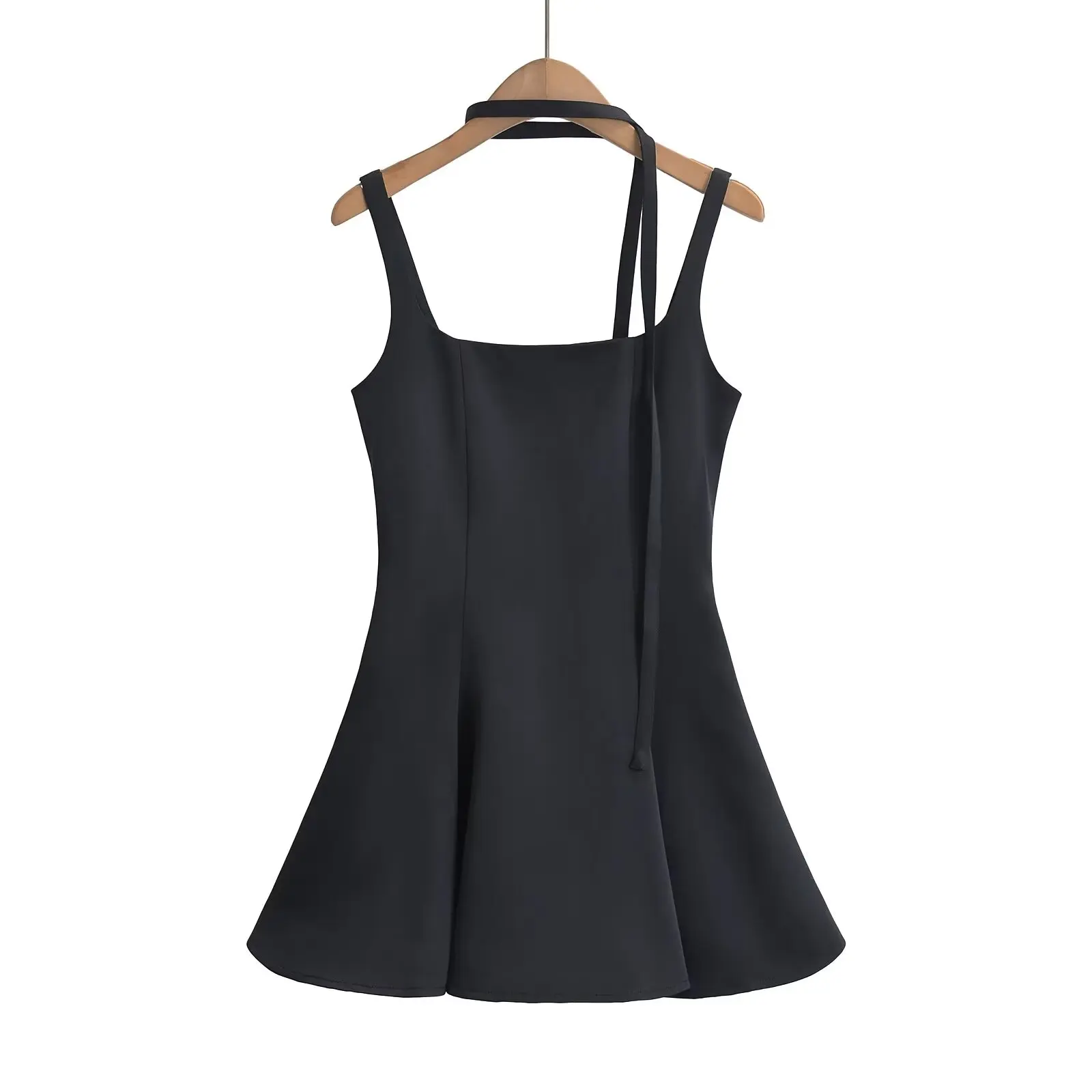 3 colors 2024 Summer Slash Collar Sling Mini Satin Dresses with Scarf Sexy Women Slim Waist A-Lined Swing Party Robe Vestidos