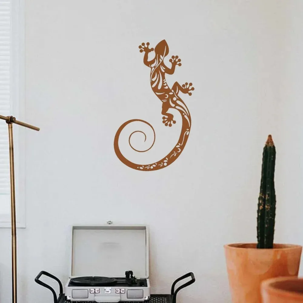 CIFBUY Iron Wall Art Lizard Metal Sculpture Hanging Plaque Home Living Room Bedroom Office Decor Ornament Accent