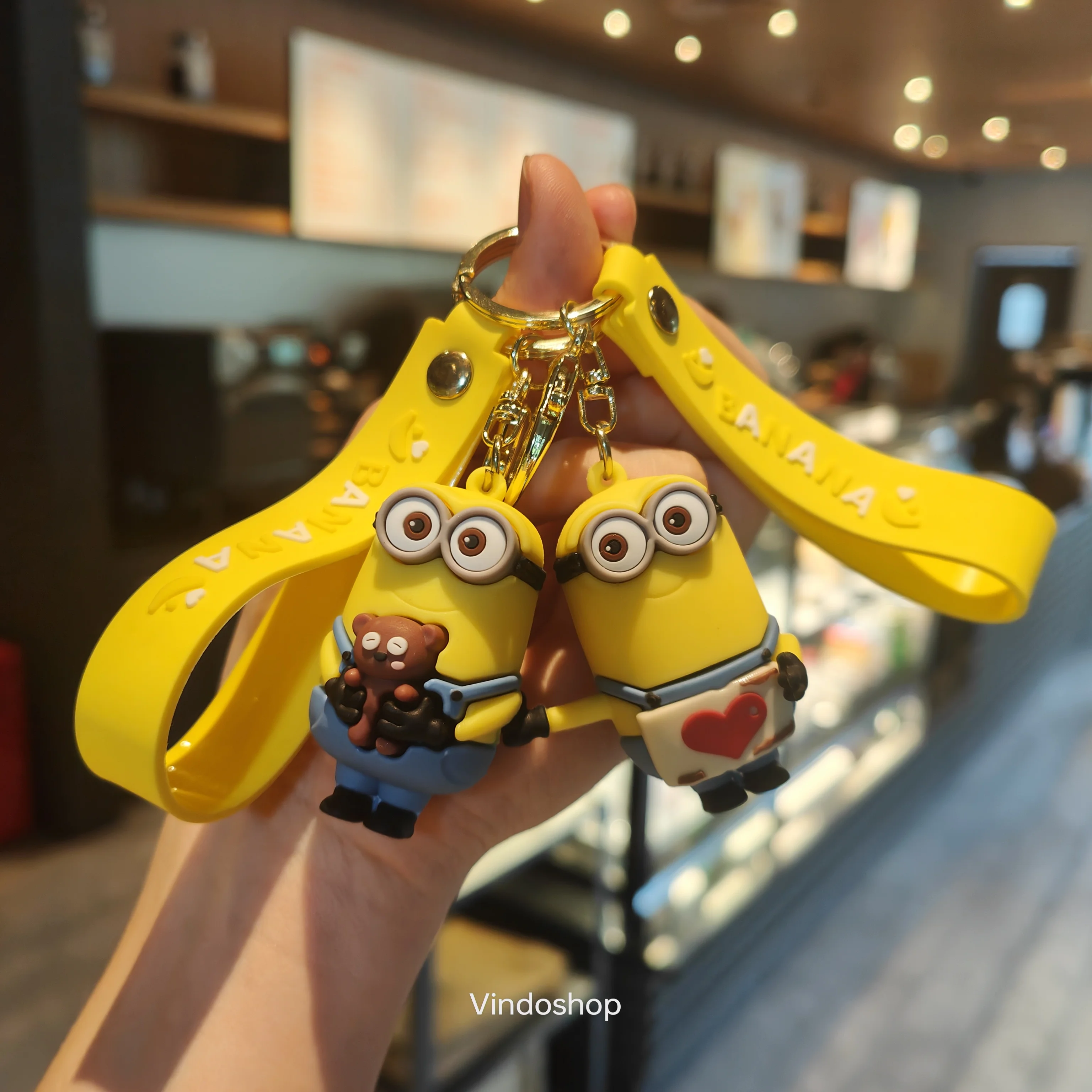 New Cartoon Anime Minions Doll Keychain Cute Minion Backpack Pendant Car Keychain Children's Toy Party Gift